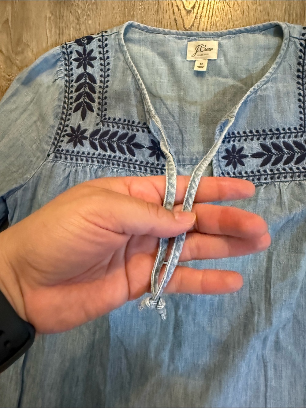 J.Crew Embroidered chambray top - Picture 5 of 8